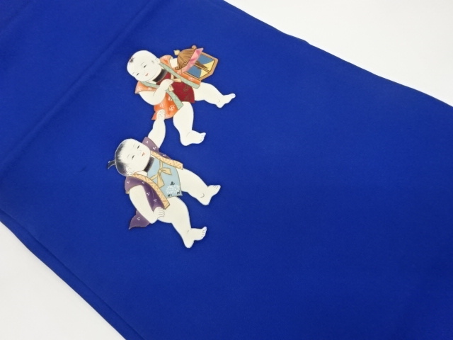 塩瀬手描き童子模様名古屋帯